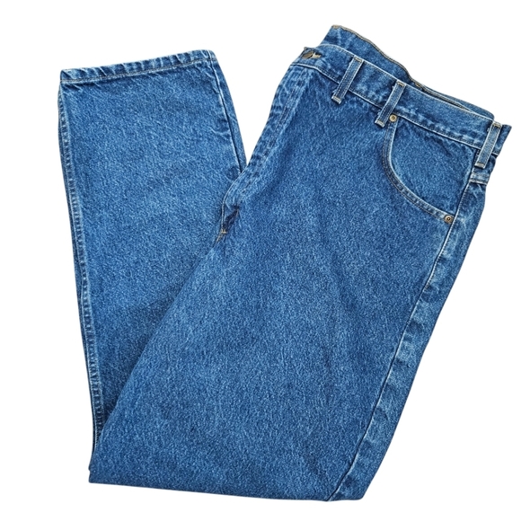 Carhartt Straight Traditional Fit Denim Blue Jeans men's size 46X32 B18 DST - Picture 1 of 12